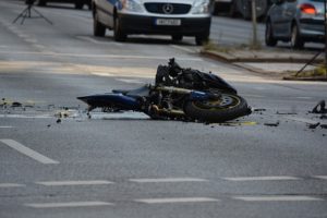 wrecked motorcycle