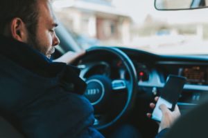 distracted driver causing accident in Sherman Oaks